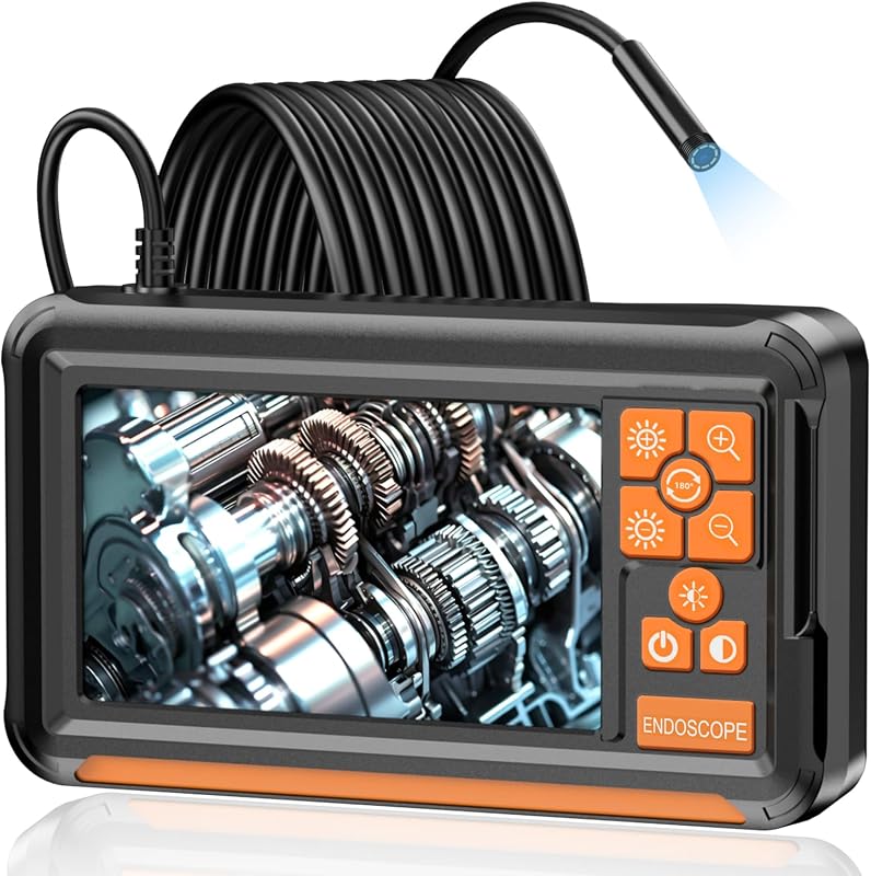 Cámara Endoscópica, Dcotivyz 1080P HD 4,3" Pantalla IPS Endoscopio Camara de Inspeccion con 8 Luces LED, IP67 Camara Inspeccion Tuberias, Cable Semi-Rígido de 2M, Herramientas Taller mecanico