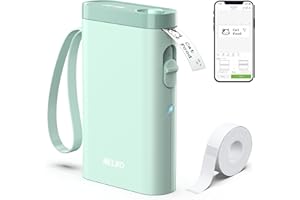 Nelko Etichettatrice con nastro, P21 Stampante per etichette Bluetooth portatile, senza fili, con taglierina integrata, mini etichettatrice con più modelli per organizzare lo stoccaggio di ufficio a