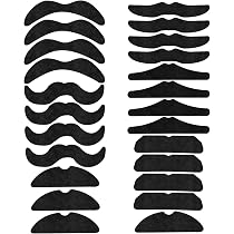 Fausses Moustaches Auto-adhésives - 24 Pièces Noires, Pour Déguisement Halloween, Fête, Carnaval