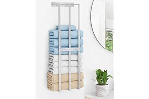 Towel Rack, Bethom Towel Storage Wall Mounted Can Hold 6 Large Bath Sheets, 750mm Towel Holder for Bathrooms, Towel Rail Wall Mounted for Rolled Washcloths, Brushed Nickel