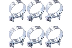 YYIGVMO 6 Pezzi 20-22 mm Mini Fascette Stringitubo, Fascette per Tubi di Iniezione di Carburante Zincate, Regolabile Fascette Stringitubo, per Tubo del Carburante, Tubo di Scarico