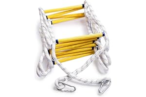 Aoneky Feuerleiter 5M/10M mit Karabiner, maximale Belastung 300KG, NotRettungsleiter Fluchtleiter Sicherheitsleiter, perfekt für Fenster und Balkon (10M)