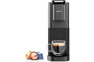Cecotec Cafetera de Cápsula Power Caps 20. 1400W, 20Bares, Thermoblock, Compatible Cápsulas Nespresso, Depósito Agua 700ml, Autoapagado, Altura Regulable, Filtro Desmontable, 2 Modos, Antideslizante