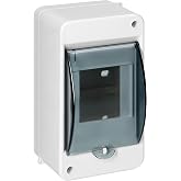 Miratic Modular Electrical Distribution Box IP40 Plastic Housing Electric Outdoor Waterproof Box with Smoked Lid - Surface El