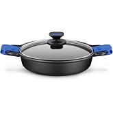 MONIX Solid+ | Low Casserole Dish 24 cm, 2 Litres, Cast Aluminium | Suitable for all types of cookers, including induction