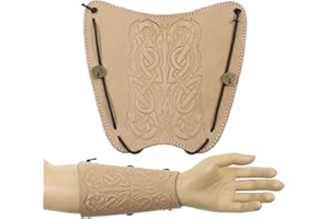 ‎JACKALOPE ARCHERY Jackalope Dragun - Shield - Armschutz, aus weichem Leder mit Ornament, Ausrüstung beim Bogenschießen