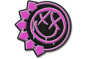 ROCK OFF Blink 182 - Pink Neon Six Arrows Smiley [Woven Patch]