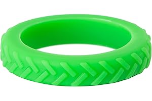 Bracelet à mâcher pour enfant Chewigem - Mâchouiller texturé vert et aide apaisante pour l'autisme, le TDAH, le SPD, les besoins moteurs oraux ou l'anxiété. Jouets à mâcher discrets et aide au traitement sensoriel pour améliorer la concentration. Pack de 1.