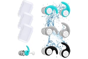 NOHLERLIFE Ear Plugs Silicone for Swimming, 3 Pairs Soft Reusable Noise Canceling Earplugs for Sleeping, Studying, Airplanes, Waterproof Swim Water Sports Earplugs (3 Colors for 5~12 Years Old)