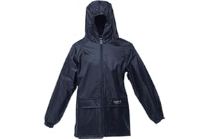 REGATA Regatta Kids Fully Waterproof Jacket Black, Navy OR Pink Childs Boys OR Girls