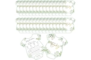 GHKJOK 30 PCS Baby Prediction Cards Baby Shower Game with Advice for New Parents Gender Reveal Cards with Leaf Design Neutral Baby Shower Decorations and Fun Baby Shower Games for Party Celebrations