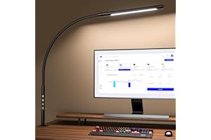 EYOCEAN Desk Lamp, LED Desk Lamp Desk Light with Flexible Gooseneck 12W Swing Arm Lamp Eye-Care Desk Light with Clamp Adjustable Color Temperature & Brightness Touch Sensitive Control Timing/Memory