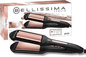 Bellissima Imetec My Pro 2 in 1 Straight&Waves B29 100, piastra per capelli XL, liscio e mosso Beach Waves, rivestimento in ceramica, 4 livelli di temperatura da 150°C a 210°C