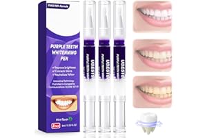 GELPRETTY Kit da 3 Penne Sbiancanti Denti Viola - Aiuta a Schiarire le Macchie da Caffè, Tè e Fumo, Sbiancamento Dentale per Uso Domestico