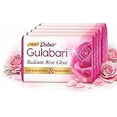 Dabur Gulabari Pure Rose Soap 150g (Pack of 4) | Moisturizing Bathing Soap for Radiant Glowing Skin & Body | Glycerine & Niacinamide | Long Lasting Fragrance | For Men & Women