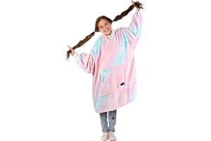 CATALONIA CLASSY Couverture à capuche en polaire surdimensionnée, couverture à capuche douce et chaude avec grande poche avant pour enfants, adolescents, filles, garçons, chat bleu