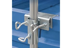 Mizijia Sonnenschirmhalter Balkongeländer Einstellbar, Sonnenschirmhalter aus Metall, Platzsparende Gartenschirm Ø25-38mm, Schirmständer für Balkon, Terrasse (SJ-1)