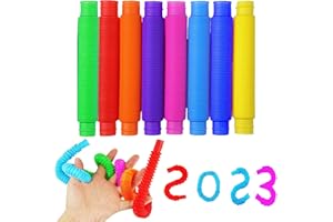 Pop Tubes Mini Jouets Sensoriels, 8 Pièces Jouets Sensoriels de Tuyau Extensible Multicolore Anti-Stress pour Enfants, Adultes, Personnes souffrant d’autisme, Soulager l'anxiété et Le Stress