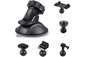 CIFFRA Car mounted suction cup for driving recorder, with 5 types of adapters, 360 degree car mount, used for driving DVR cameras, GPS motion cameras