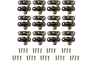 ZERODIS 12 sztuk antyczny mosiądz ozdobny zatrzask biżuteria drewniane pudełko wino zamknięcie na ze śrubami do suwaków skrzynie pudełka puszki (brąz/lewy hak)