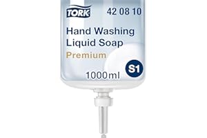‎TORK Tork reinigende Flüssigseife - 420810 - Extra hygienische, fettlösende Seife für S1/S11 Spender-Systeme - Premium-Qualität, parfumfrei, 1 x 1000 ml