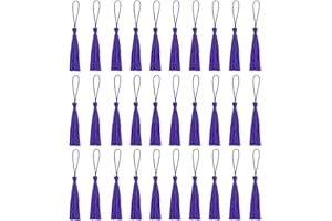 Amdonalo 30 PCS Bookmark Tassels, Mini Tassels Silky Tassels for Bookmarks Handmade Bookmark Tassels for Resin DIY Craft Supplies and Home Decor (Purple)