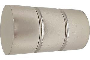 GIRASOLE HOME® Terminale Cilindro Scanalato per Asta da Tenda dal Diametro di 18-20 mm 2 Pezzi in Alluminio (Nichel Satinato)