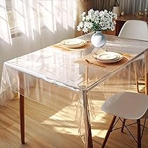 Grand Protecteur De Table En Plastique Transparent épais De 111 X 259 Cm, Nappe En Vinyle Transparent Pour Table De Salle à Manger, Table En Cristal