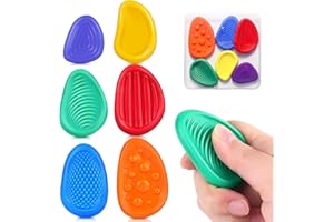 ZPLASK 6Pcs Fidget Toys, Sensory Toys for Autism, Worry Stones Anxiety Relief Social Emotional Textured Silent Fidget Toys, Stress Calming Quiet Fidget Toy for Adhd in School
