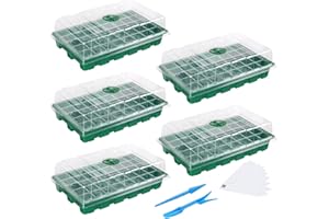MIXC Mini Greenhouse 5 Pieces 200 Cell Propagation Box Indoor Greenhouse Propagation Set Plants Propagation Greenhouse Seedling Starter Trays Greenhouse Propagation Tray with Lid Greenhouse