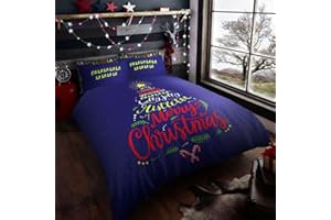 GC GAVENO CAVAILIA Christmas Duvet Cover - Xmas Santa Bedding Double Bed Set With Pillowcases - Poly Cotton Double Duvet Set (200x200 cm) - Soft Easy Care Bed Linen - Xmas Gift For Lovers