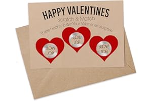 Print Maniacs Rude Valentine Scratch Card Adult Girlfriend to Boyfriend Naughty Love Cute Choose to Win or Lose A*al BJ S*x 69 Joke Funny (Win BJ)