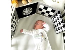 Samuel Sensory Planche de dévelopement sensoriel et pour bébé Noir blanc Formes géométriques simples à contraste élevé, fabriqué partir carton 700 g/m² naissance la stimulation visuelle le du cerveau