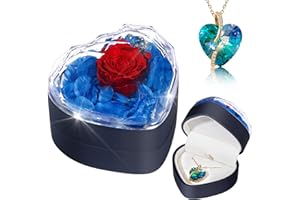 TANGDOUJM Ladies' gifts, ladies' birthday gifts, roses reserved for her, rose heart necklace, eternal roses, wedding gifts, girlfriends, wives, Christmas, Valentine's Day, Mother's Day