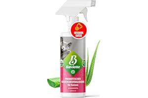 Baviette 500ml Spray– Geruchsneutralisierer für Katzenhaushalte – mit natürlichen Mikroorganismen – biologisch abbaubar, geeignet für Teppiche, Polster, Möbel & Katzenklo