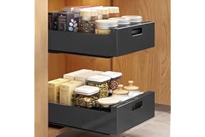 IMPREC Almacenamiento Deslizante Debajo, Estante De Almacenamiento Deslizante For Debajo del Fregadero De 2 Niveles Estantes De Almacenamiento De Cajón Deslizante (Color : Noir, Size : 40x43x9cm)