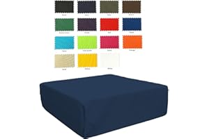 iStyle Mode Garden Large Bean Floor Slab Foam Cushion Stool Pouffe, Great For Relaxing And Occasional Seating, Ideal For Outdoor And Indoor, Water Resistant Material, 60cm X 60cm X 20cm (Navy)