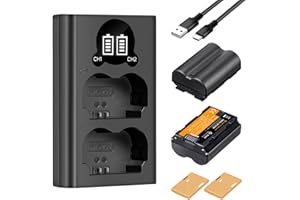 K&F CONCEPT NP-W235 2 Pack 2200 mAh Baterías de Repuesto para Cámara y Juego de Cargador de Pantalla LCD Doble Ranura Compatible con Fujifilm GFX 50S II, GFX 100S, X-T4, VG-XT4, X-T5, X-H2S