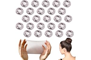 ZEVONDA 20 PCS Unsichtbare Haarnetze - 50cm/20 Zoll Elastische Kante Mesh Haarnetz Haar Brötchen Halter für Ballett Tanz Gymnastik Haar Brötchen für Frauen Mädchen, Braun