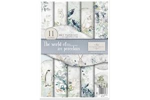 ITD Collection - Rice Paper Creative Set, A4, for Decoupage, Sheets 29.7 x 21 cm, Multi-Coloured (The World of Ice Porcelain)