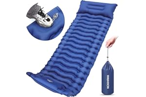 NCKIHRKK Materassino Campeggio Autogonfiabile, Leggero - Materassino Trekking con Pompa a Pedale, Pieghevole Materasso Campeggio per Esterno, Escursionismo, Tenda, Campeggio, Blu