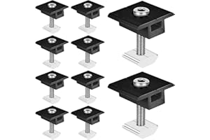 BORDEAG Fixation Panneau Solaire: 10 Pièces Support Panneau Solaire en Aluminium 30 mm, Support Montage Panneau Solaire en T pour Panneau Photovoltaïque Camping Car Mural Toiture, Avec Ecrous et Boulon