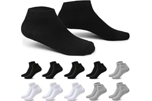 EKSHER Skarpetki męskie damskie zestaw 10 krótkich spodenek sportowych bawełna