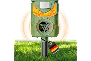 SOKTNEU Katzenschreck, Maulwurf Vertreiber, Solar Katzenschreck für Garten, Tiervertreiber mit Flammenlicht, IP44 Wasserdicht Marderschreck Wirksam gegen Katzen, Hunde, Vögel, Füchse, Ratten, Marder, Mäuse