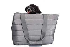 LeerKing Bolsa de Transporte para Perros y Gatos,Transportin Perro Pequeño Mascotas Bolso para Transporte en Tren, Coche y Avión, Gris