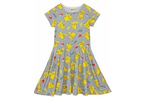 Pokemon Pikachu dziewczęca sukienka skater z krótkim rękawem