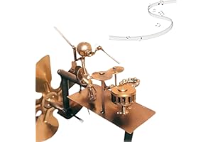 CONQUERALL Handgefertigte Metall Drummer Windmühle Rock Band Wind Skulptur Spinner für Garten Garten Dekoration