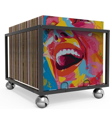 3-Tier Metal Vinyl Record Shelf - Holds Up To 150 LPs, Front Display Storage Stand-667145