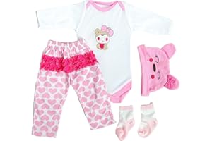 ZIYIUI Vestiti per Bambole Reborn 55 cm,per New Born Baby Doll 50-55 cm 19-22 pollici Abitini in Cotone Carina per Bambolotti