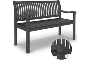 tillvex Banc de Jardin 125 cm en Bois avec Couverture | Solide Banquette d'Extérieur 2-3 Places | Jusqu'à 320 kg de Charge | Meuble de Terrasse, Parc, Patio, Balcon